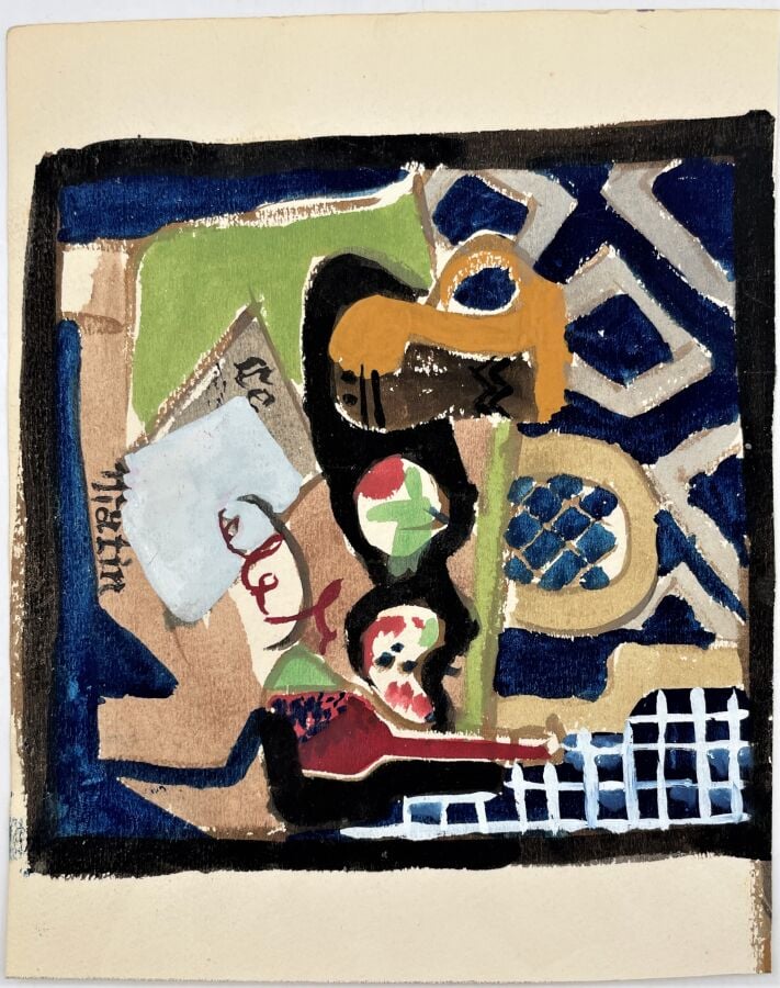SLAVKO KOPAČ (1913-1995) - Nature morte, gouache et encre sur papier, annotatio…