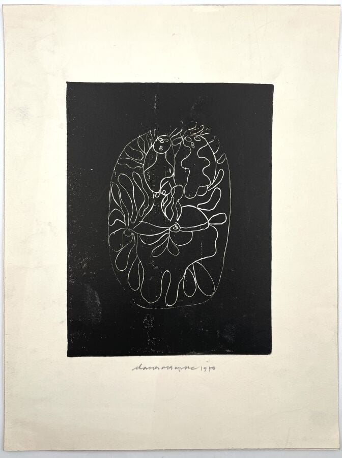 SLAVKO KOPAČ (1913-1995) - Oiseau I, 1965, collage sur carton, monogrammé au st…