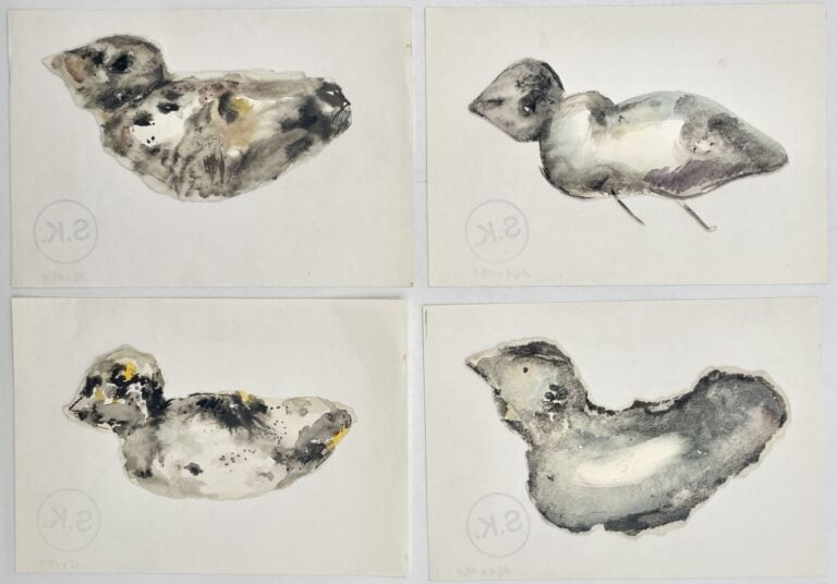 SLAVKO KOPAČ (1913-1995) - Oiseaux, 3 encres sur papier découpé, cachets du mon…