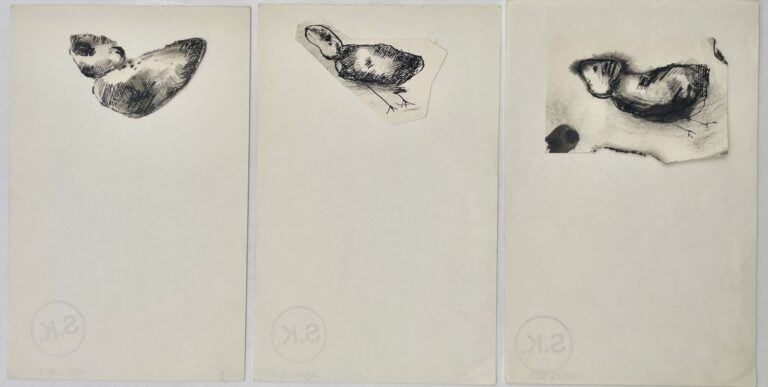 SLAVKO KOPAČ (1913-1995) - Oiseaux, 3 encres sur papier découpé, cachets du mon…