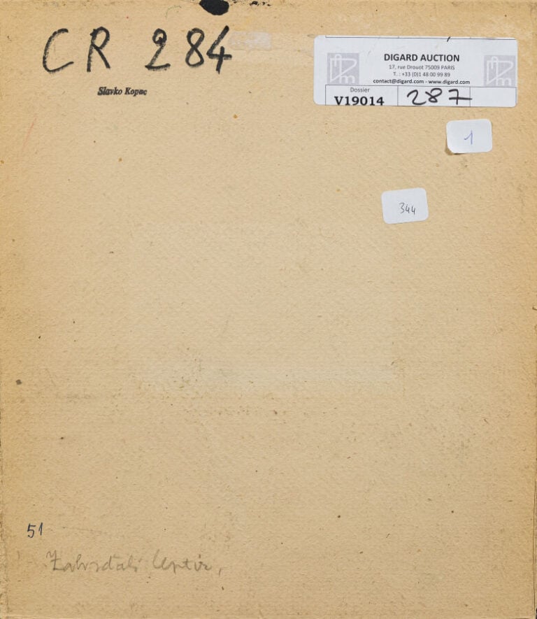 SLAVKO KOPAČ (1913-1995) - Papillon - Encre et collage sur carton, cachet de la…