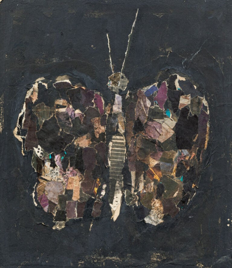 SLAVKO KOPAČ (1913-1995) - Papillon - Encre et collage sur carton, cachet de la…