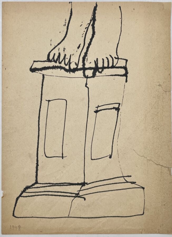 SLAVKO KOPAČ (1913-1995) - Personnage, estampe, cachet du monogramme au dos, -…