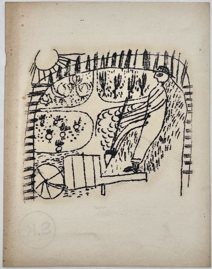 SLAVKO KOPAČ (1913-1995) - Personnage, estampe, cachet du monogramme au dos, -…