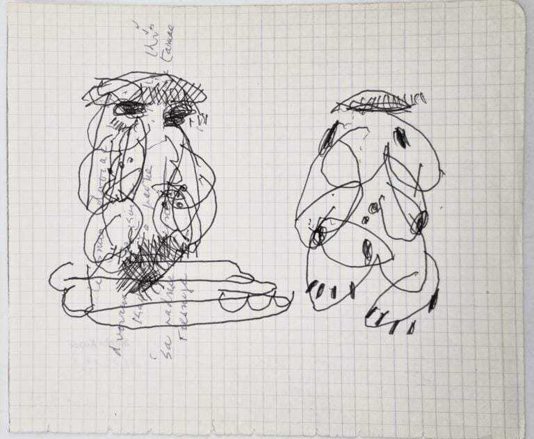 SLAVKO KOPAČ (1913-1995) - Personnages, feutre noir et annotation au stylo bill…