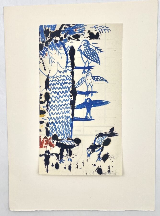SLAVKO KOPAČ (1913-1995) - Profil d'homme, stylo bille sur papier, cachet du mo…