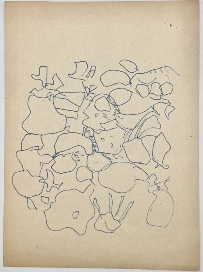 SLAVKO KOPAČ (1913-1995) - Profil d'homme, stylo bille sur papier, cachet du mo…