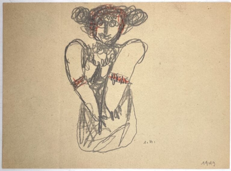 SLAVKO KOPAČ (1913-1995) - Sans titre, 1983, stylo bille , mine de plomb et reh…