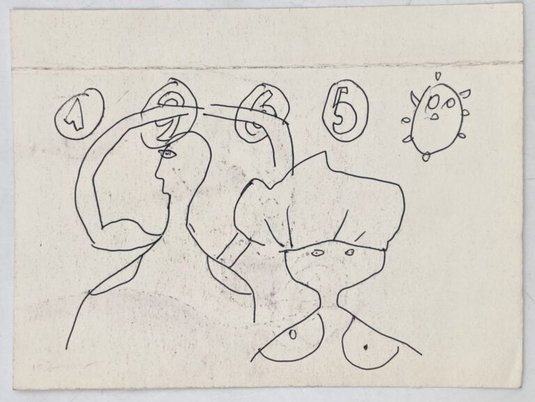 SLAVKO KOPAČ (1913-1995) - Têtes, technique mixte sur papier imprimé au dos, ca…