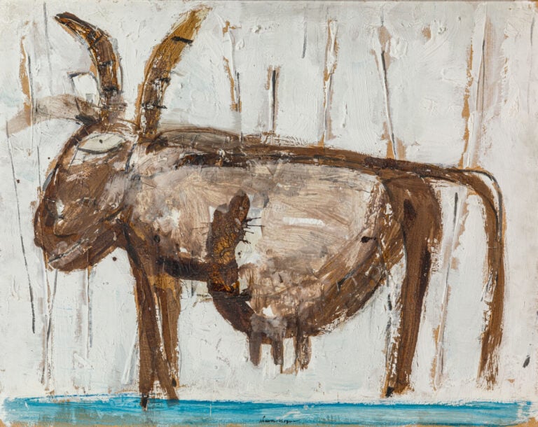SLAVKO KOPAČ (1913-1995) - Vache,1949 - Huile, peinture vinylique et crayon gra…