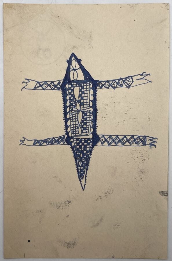 SLAVKO KOPAČ (1913-1995) - Vaches, encre bleue sur papier, au dos : composition…