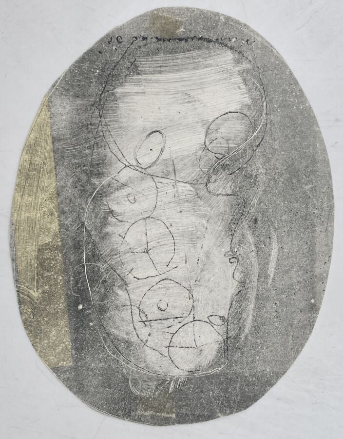 SLAVKO KOPAČ (1913-1995) - Visage de profil,1966 ,encre et technique mixte sur…