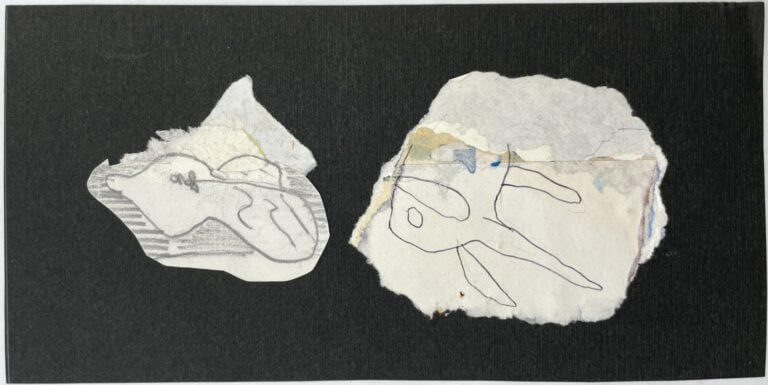 SLAVKO KOPAČ (1913-1995) - Visage, encre sur papier découpé et collé sur morcea…