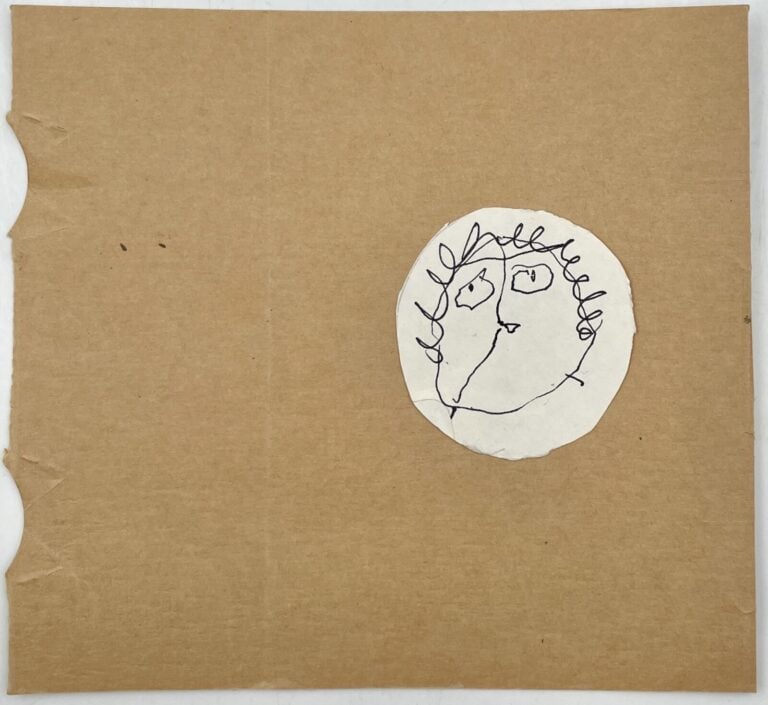 SLAVKO KOPAČ (1913-1995) - Visage, encre sur papier découpé et collé sur morcea…