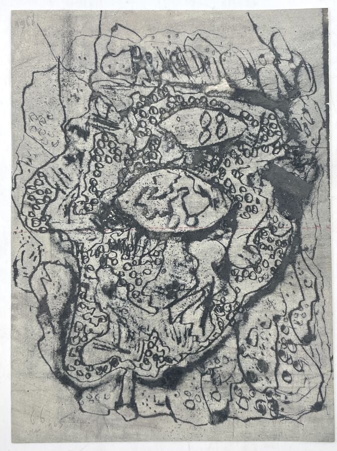 SLAVKO KOPAČ (1913-1995) - Visages, 1951,crayon sur papier, signé et daté en ba…