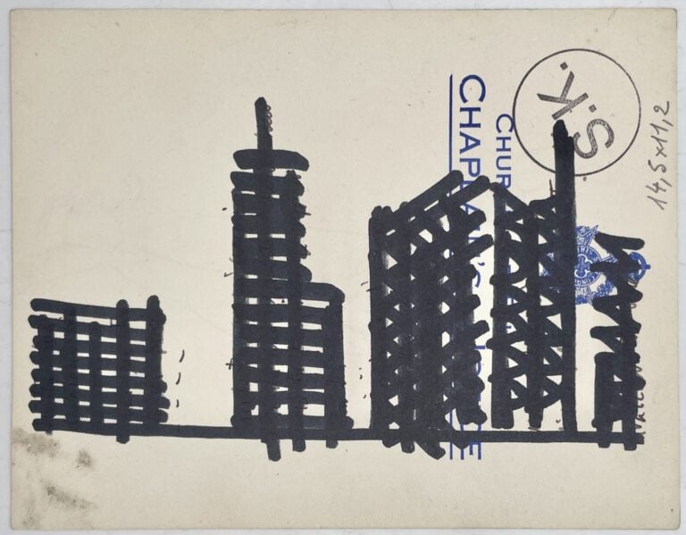 SLAVKO KOPAČ (1913-1995) - Visages, stylos et collages sur papier, cachet du mo…