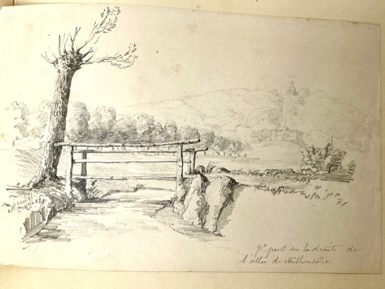 ALBUM contenant environ 38 dessins au crayon ou à la plume vers 1845/46 - (Couv…