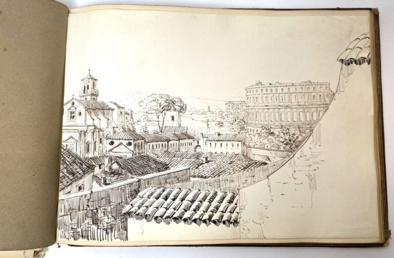 ALBUM contenant environ 38 dessins au crayon ou à la plume vers 1845/46 - (Couv…