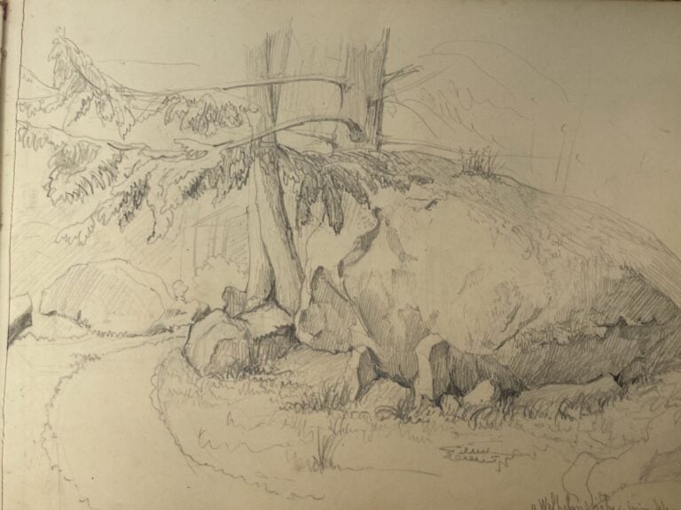 ALBUM contenant environ 38 dessins au crayon ou à la plume vers 1845/46 - (Couv…
