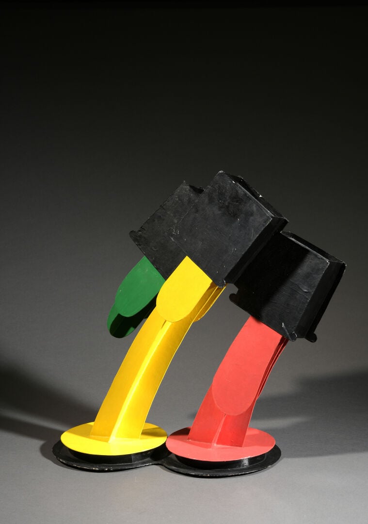Claude GILLI (1938-2015) - Les trois coulées - Maquette-sculpture en carton pei…