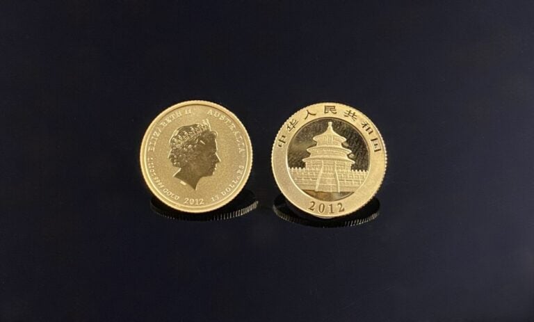 Divers - - Lot de deux 1/10 once comprenant : - -Une 10 Dollars 2012 année du D…