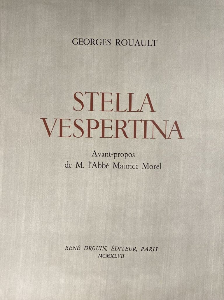 Georges ROUAULT - Stella Vespertina. - René Drouin, Paris, 1947. - In folio en…