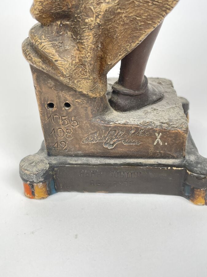 GOLDSCHEIDER - le chasseur oriental - Terre cuite polychrome, signée - Hauteur…