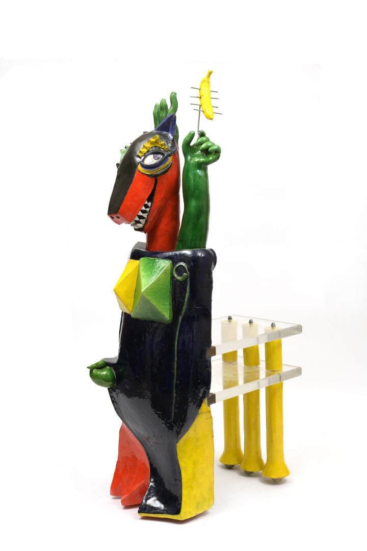 Jacky COVILLE (Né en 1936) - "Dragon" - Meuble sculpture en céramique émaillée…