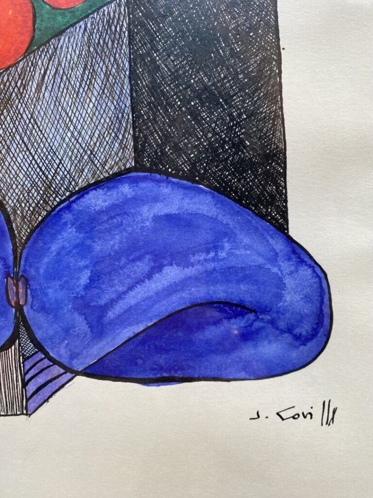 Jacky COVILLE (Né en 1936) - Femme composée, 1998 - Encre et aquarelle sur papi…