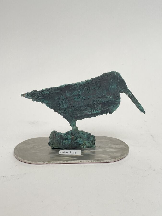 LAURENT Georges ( 1940 ) - Bécasse de Java - Bronze à patine vert brune sur ter…
