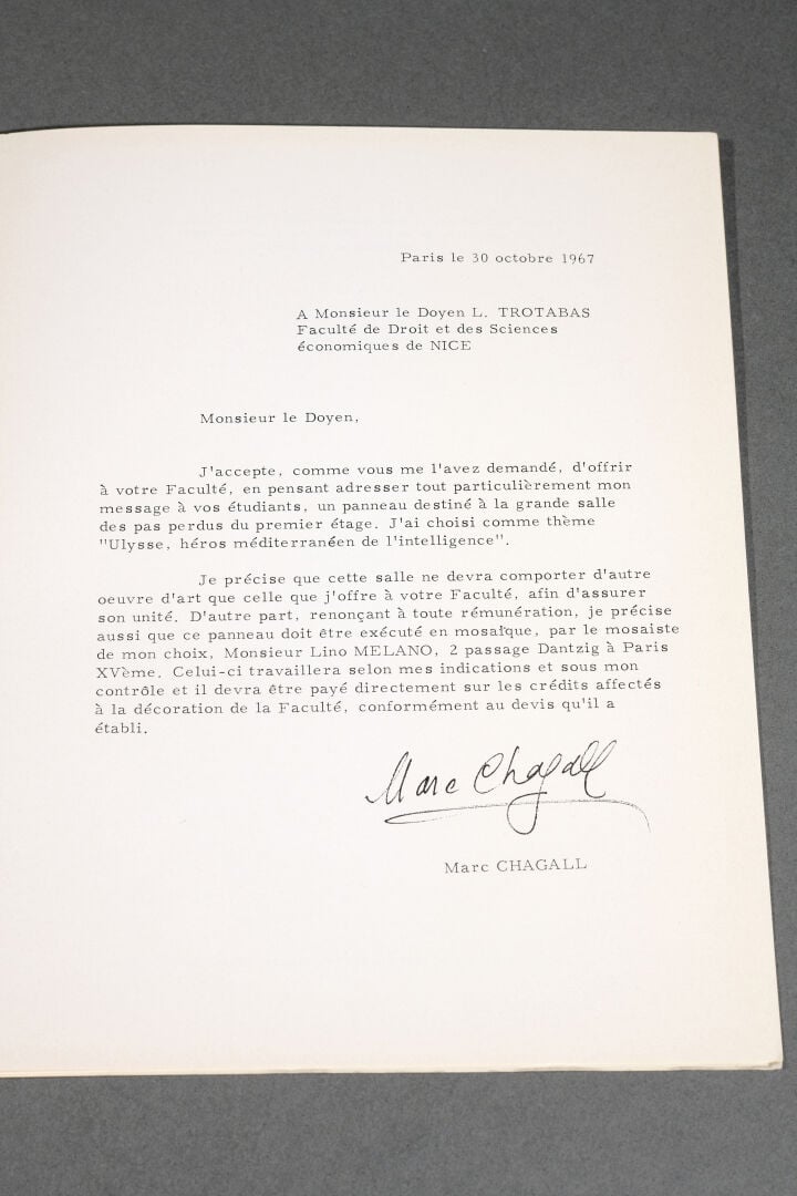 Marc CHAGALL (1887-1985) - Le message d'Ulysse - Plaquette de la Faculté de dro…