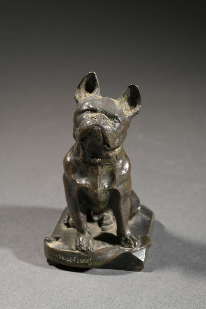Paul Edouard DREUX (1855-1947), d'après - Bouledogue - Epreuve en bronze à pati…