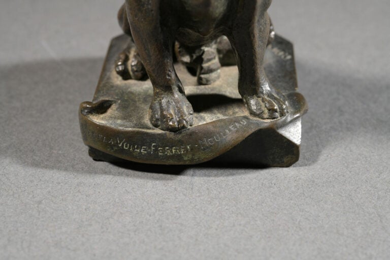 Paul Edouard DREUX (1855-1947), d'après - Bouledogue - Epreuve en bronze à pati…