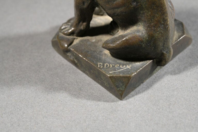 Paul Edouard DREUX (1855-1947), d'après - Bouledogue - Epreuve en bronze à pati…