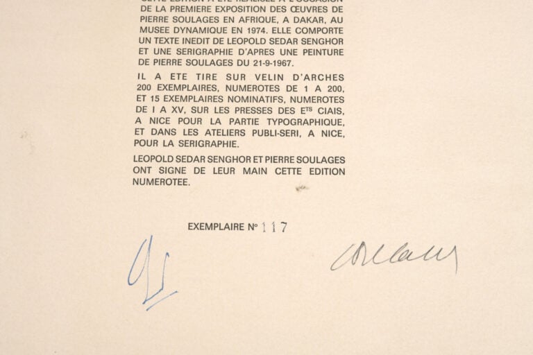 Pierre SOULAGES (1919-2022) - Sérigraphie n°3, 1974 - Editée à l'occasion de la…