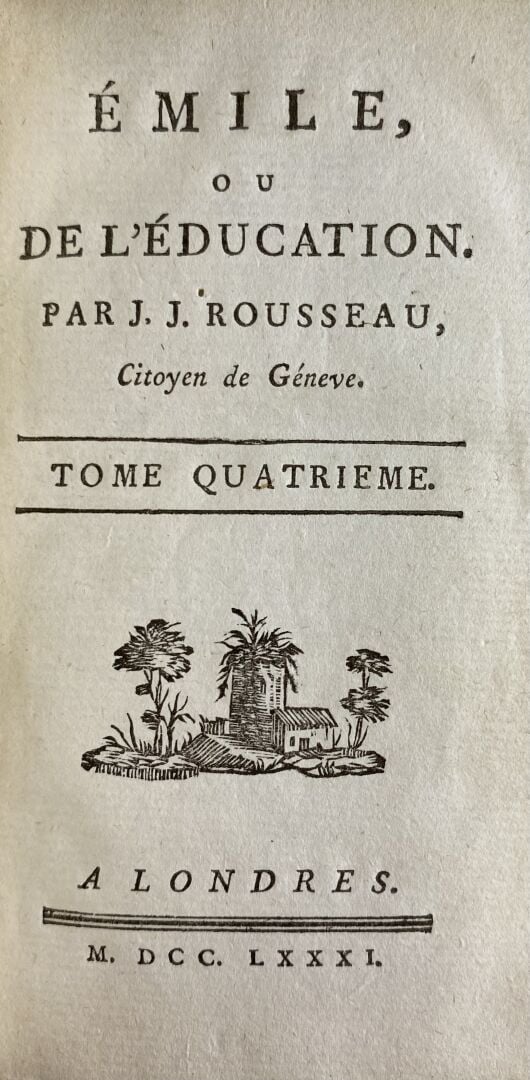 ROUSSEAU Jean Jacques - Émile, ou de l'Éducation - Londres, 1780. - 4 vols. in-…