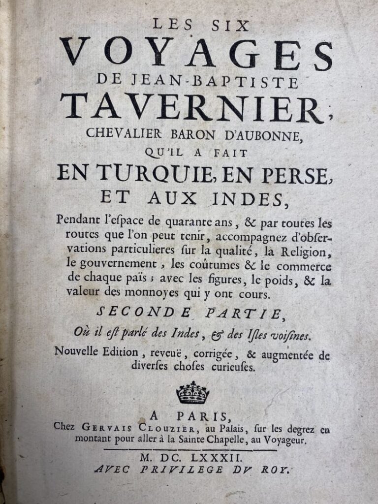 TAVERNIER (Jean-Baptiste) Les Six voyages [...] qu'il a faits en Turquie, en Pe…