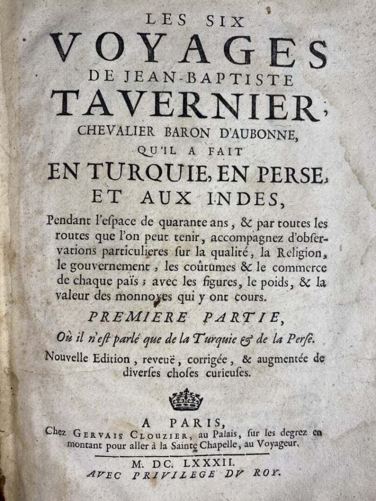 TAVERNIER (Jean-Baptiste) Les Six voyages [...] qu'il a faits en Turquie, en Pe…