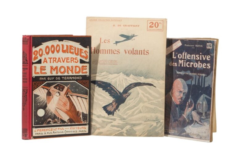 2 romans de science-fiction + 1 fascicule sur l'aviation. - 20 000 lieues à tra…