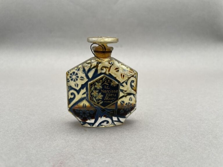 3 flacons : - - - BOURJOIS, "Soir de Paris", (1935), flacon gourde en verre ble…
