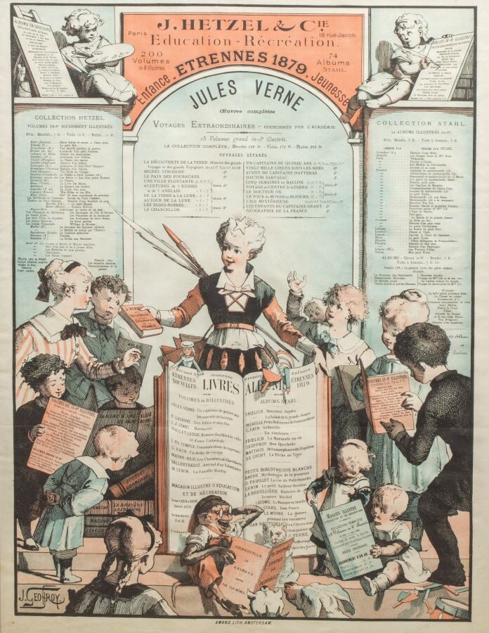 Affiche Hetzel pour les Étrennes 1879 dite « La Fée des livres ». Paris, J. Het…