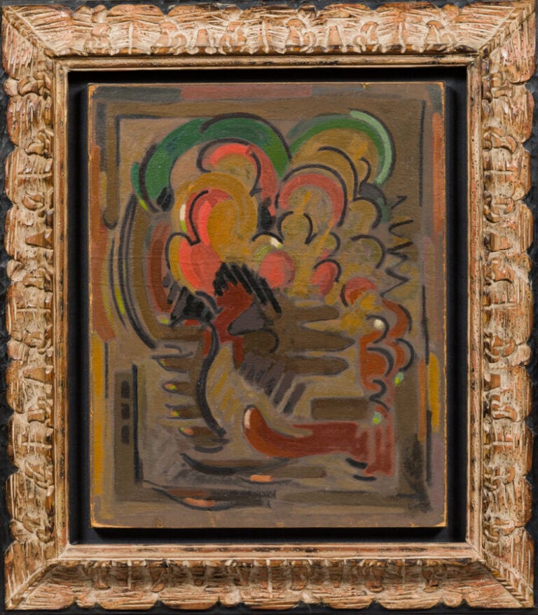 Albert GLEIZES (1881-1953) - Composition,1948 - Huile sur carton, collé sur pan…