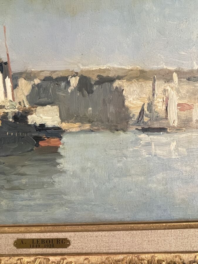 Albert - Marie LEBOURG (1849-1928) - Port de Dieppe - Vapeur amarré, 1881 - Hui…