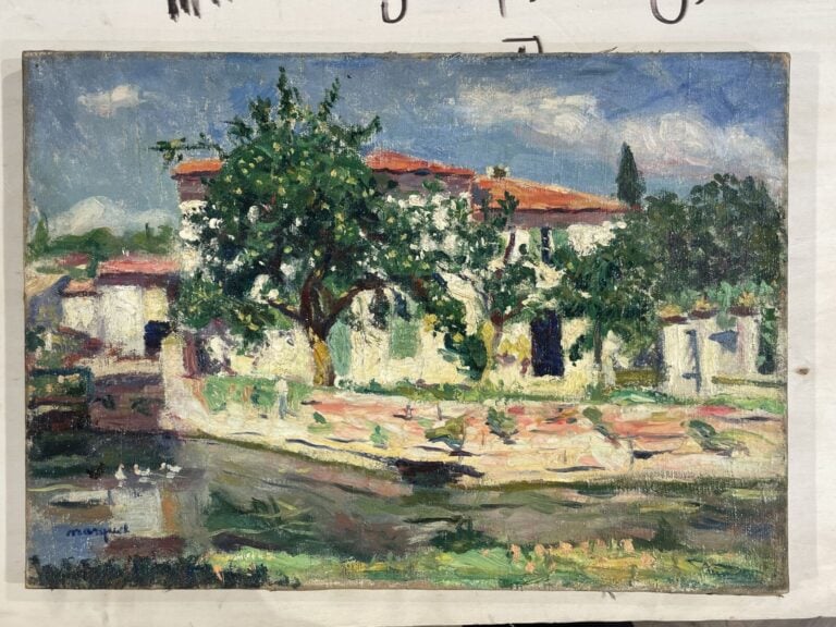 Albert MARQUET (1875-1947) - La Ferme, c.1900 - Huile sur toile, signée en bas…