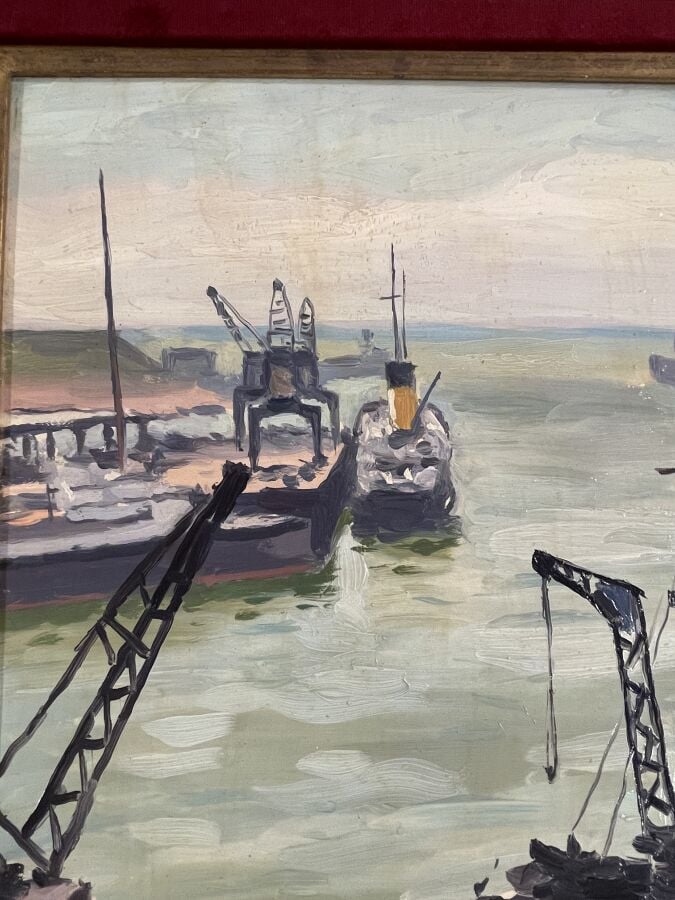 Albert MARQUET (1875-1947) - Port d'Alger - Huile sur panneau, signée en bas à…