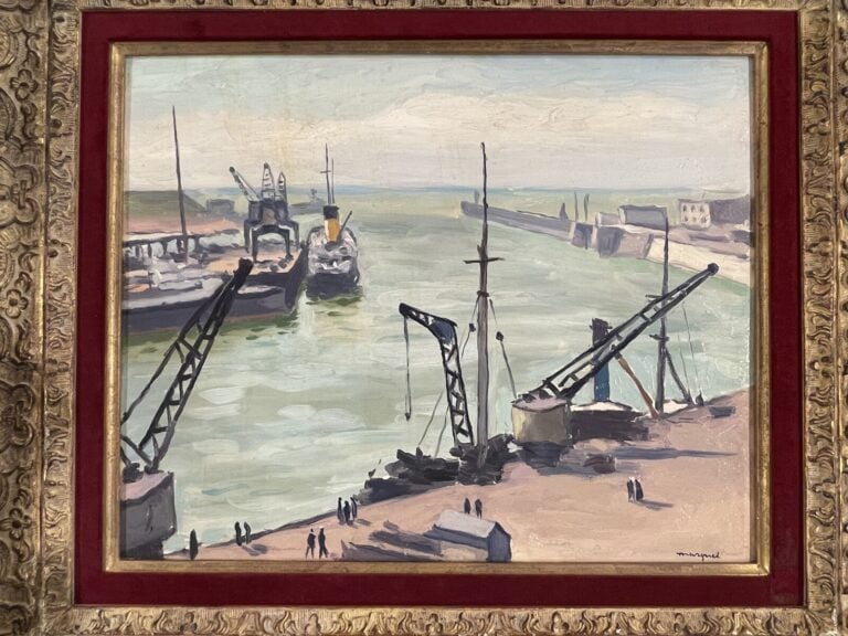 Albert MARQUET (1875-1947) - Port d'Alger - Huile sur panneau, signée en bas à…