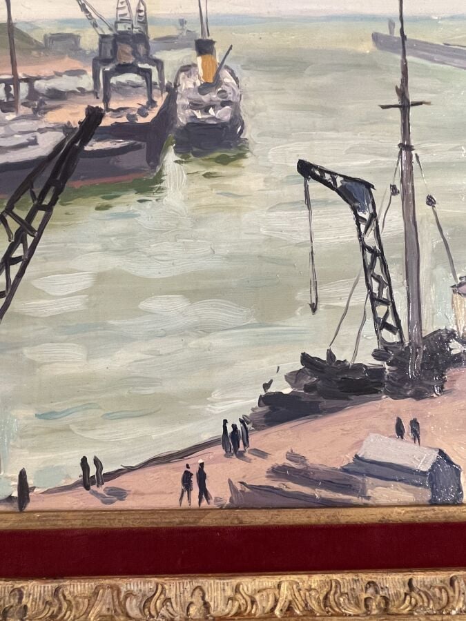 Albert MARQUET (1875-1947) - Port d'Alger - Huile sur panneau, signée en bas à…