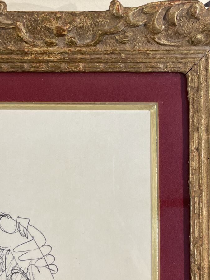 André LHOTE (1885-1952) (04433) - Femme nue allongée - Stylo bille sur papier,…