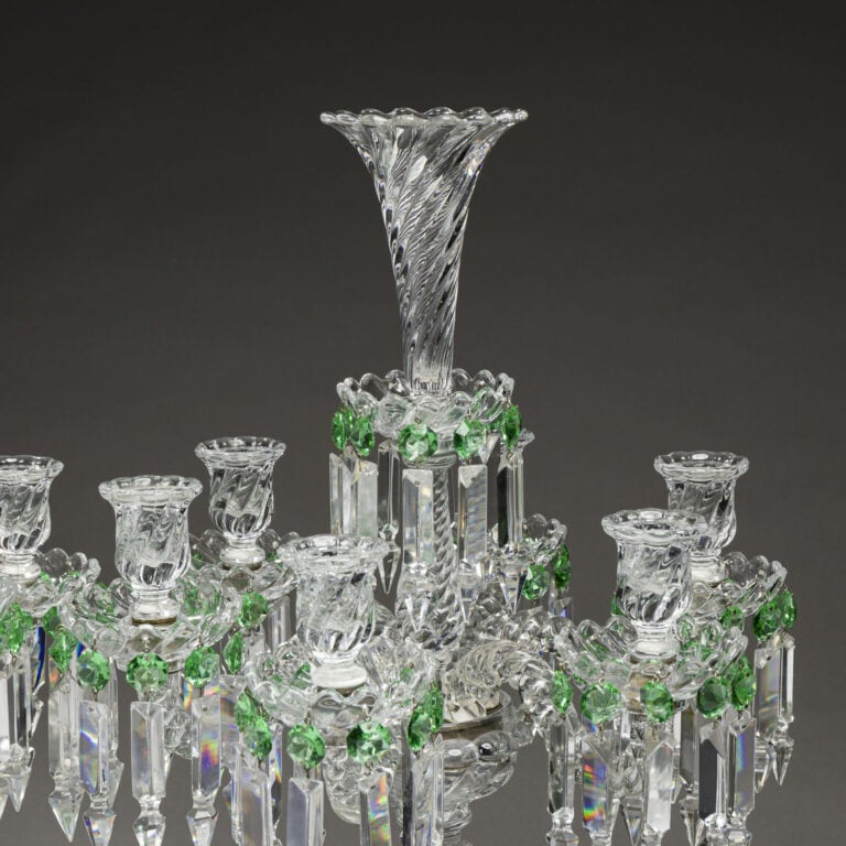 BACCARAT - Grande paire de candélabres en cristal de BACCARAT modèle BAMBOUS TO…