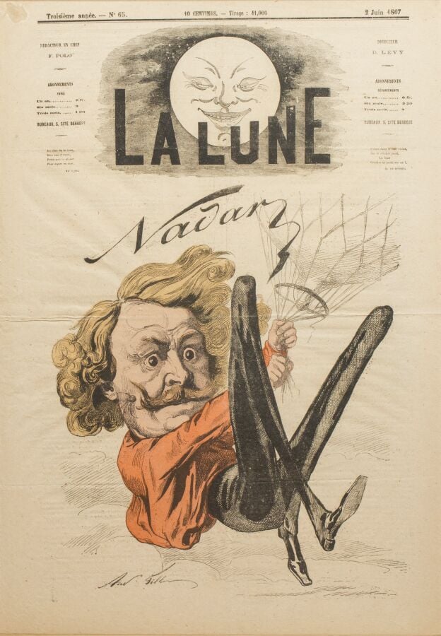 Caricature de Nadar par André Gill à la « une » de La Lune - Nadar par André Gi…